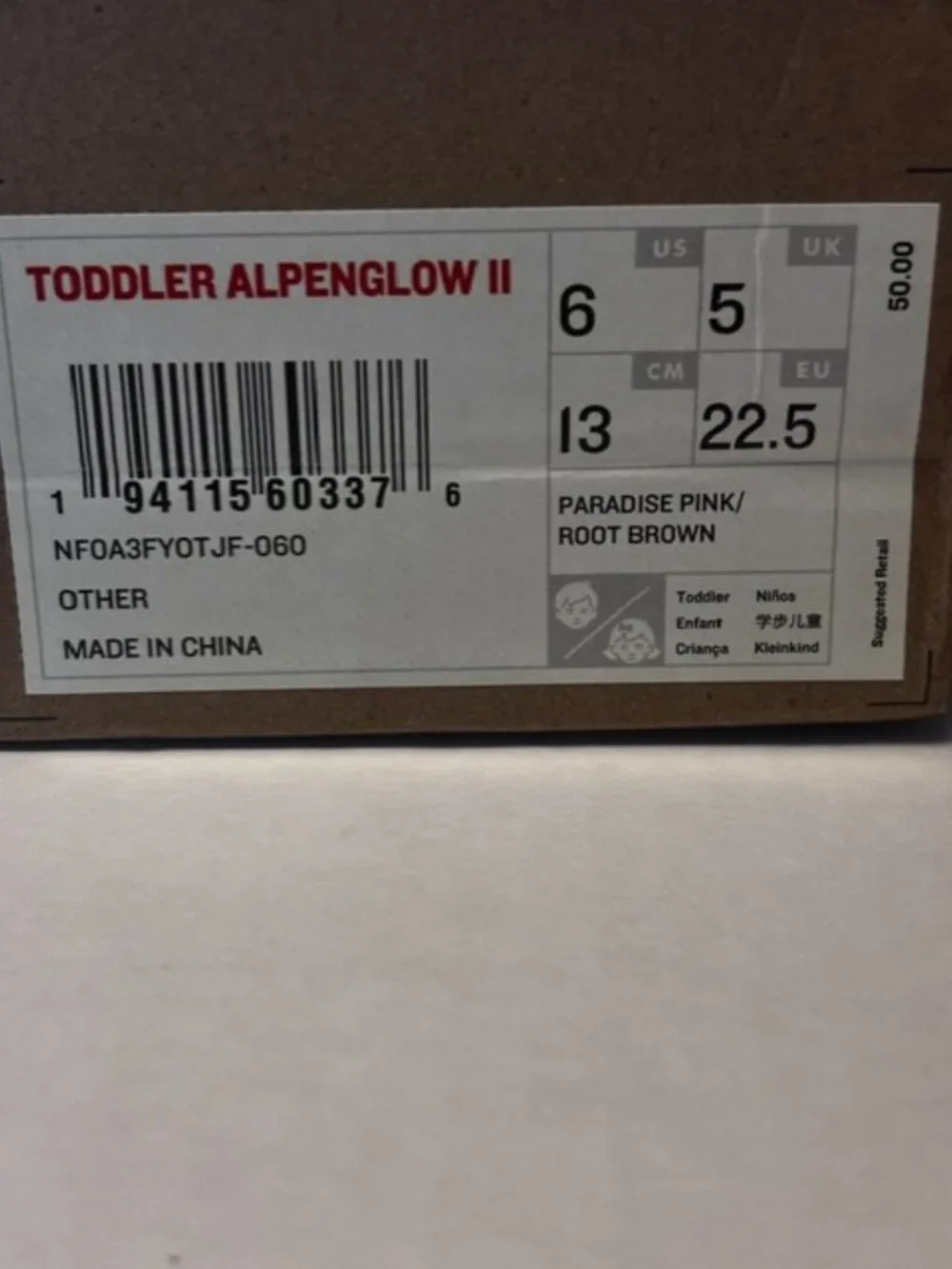 The North Face Toddler Alpenglow II Waterproof Snow Boots Size 6